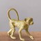 Saltoro Sherpi Polyresin Standing Monkey Accent Figurine with faux Like Texture, Gold,